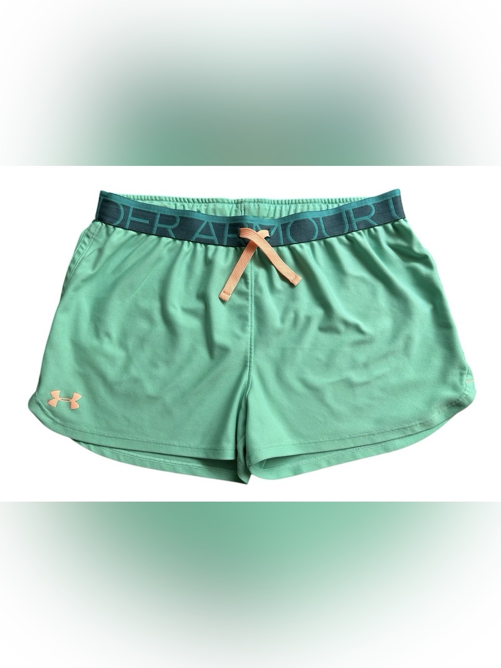 Under Armour Girls Teal Unlined Running Shorts W/ Drawstring Youth XL
